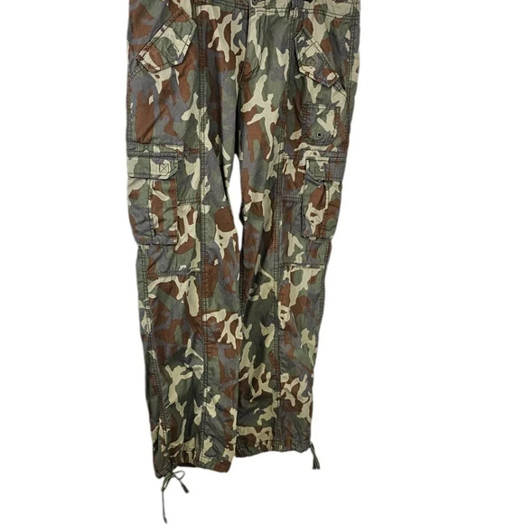 Norma Kamali Womens Camo Cargo Utility Joggers Cinch Bottom Size 14 Cotton - Picture 3 of 8